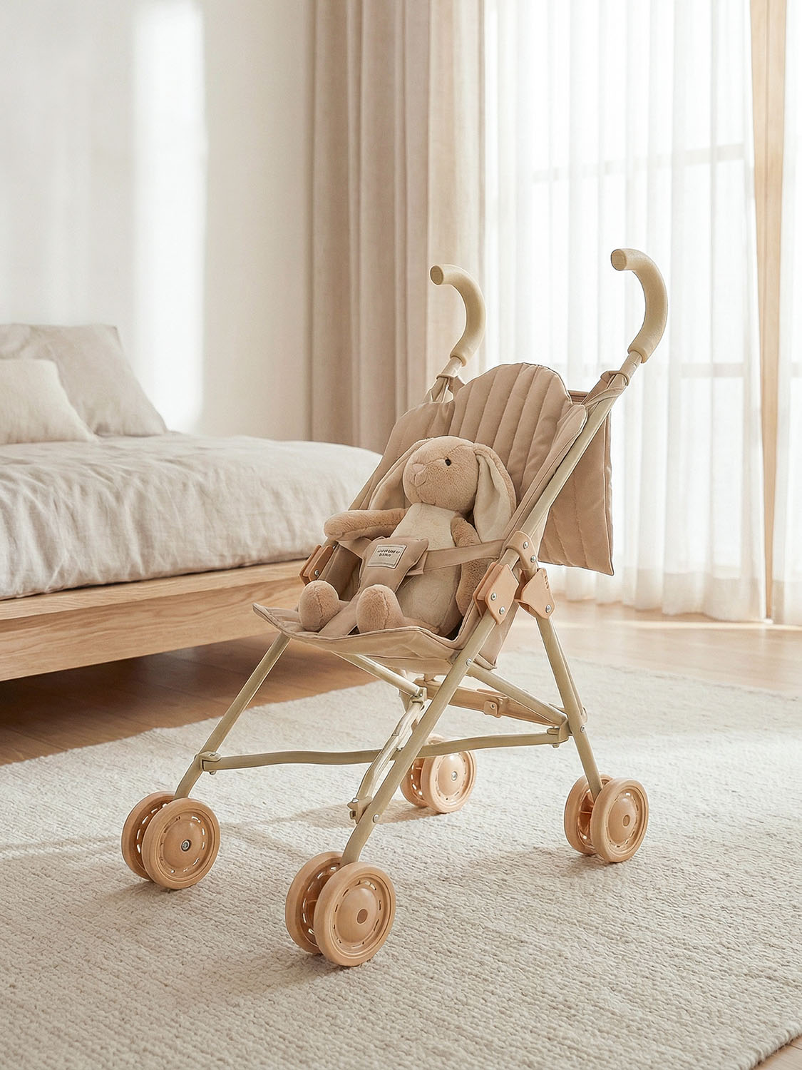 Коляска UNIX Kids Cane Doll для кукол Бежевый (Camel) DOLLCANECL