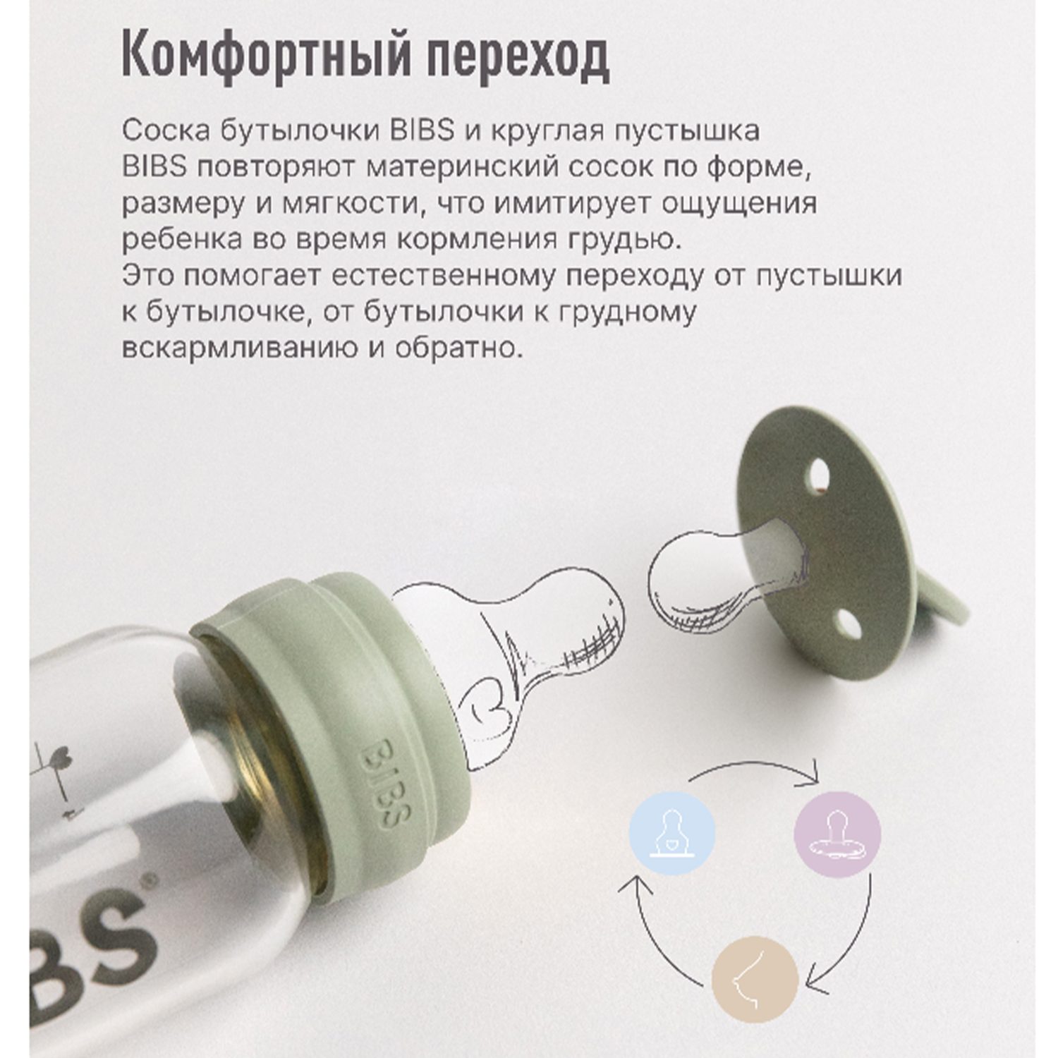 Соска BIBS силиконовая для бутылочки средний поток - 2 шт