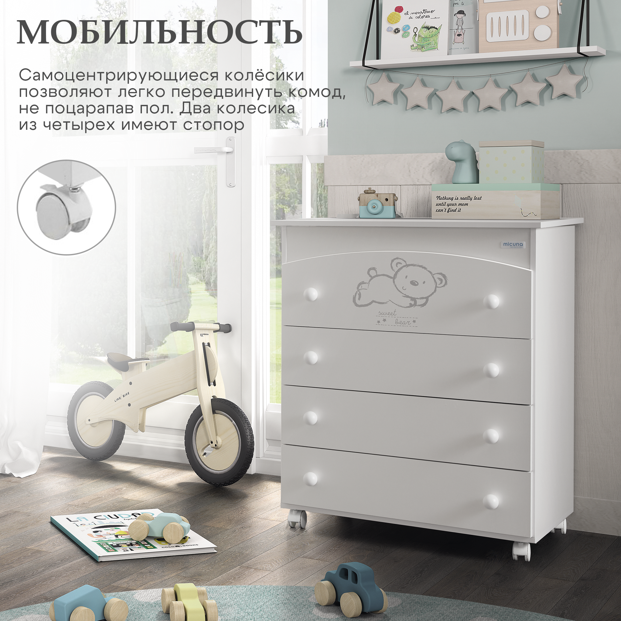 Комод Micuna Sweet Bear пеленальный B-970 Витрина