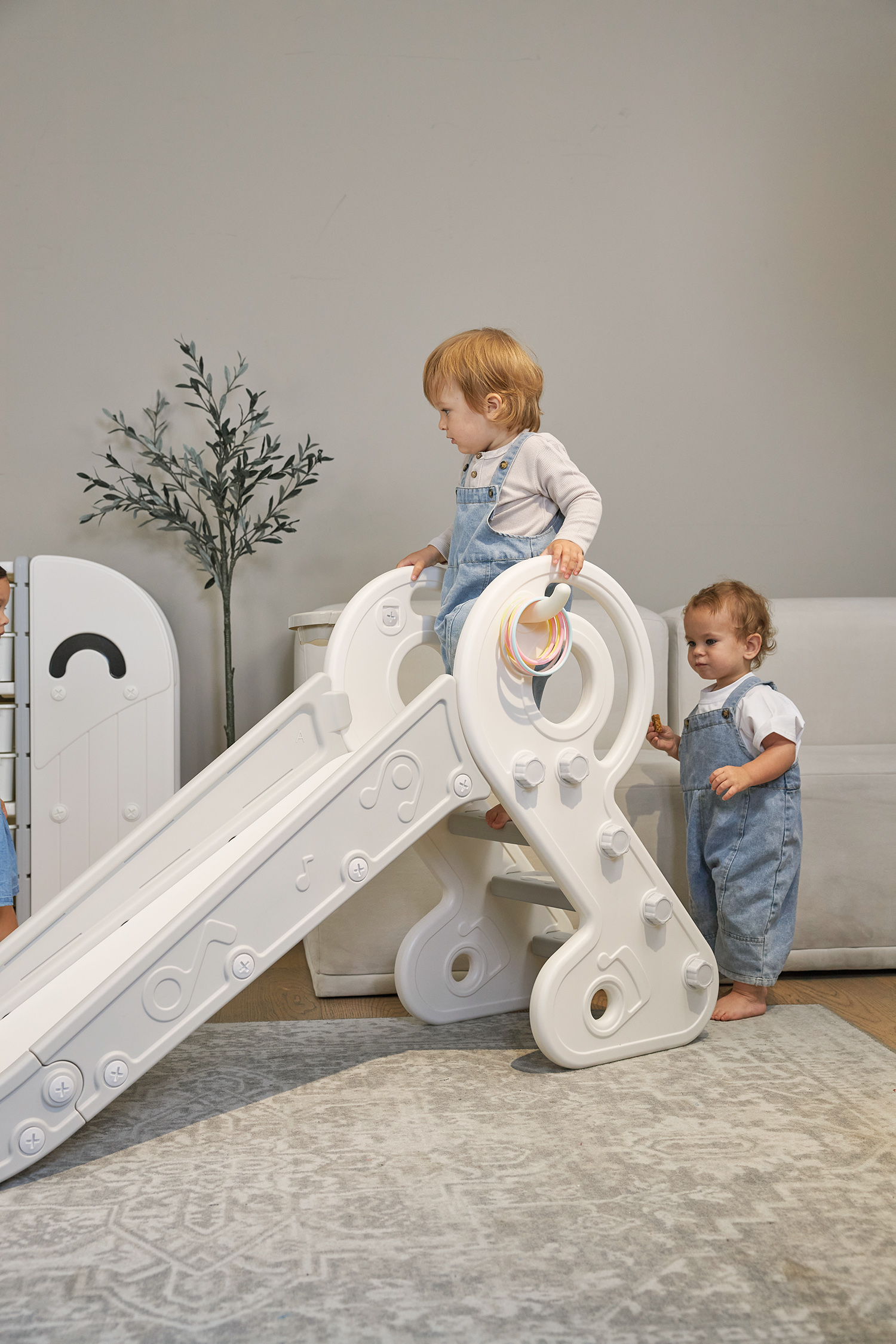 Комплект UNIX Kids: Горка Music Grey PPSL132GRY + Подарок Балансборд белый PPBB90W
