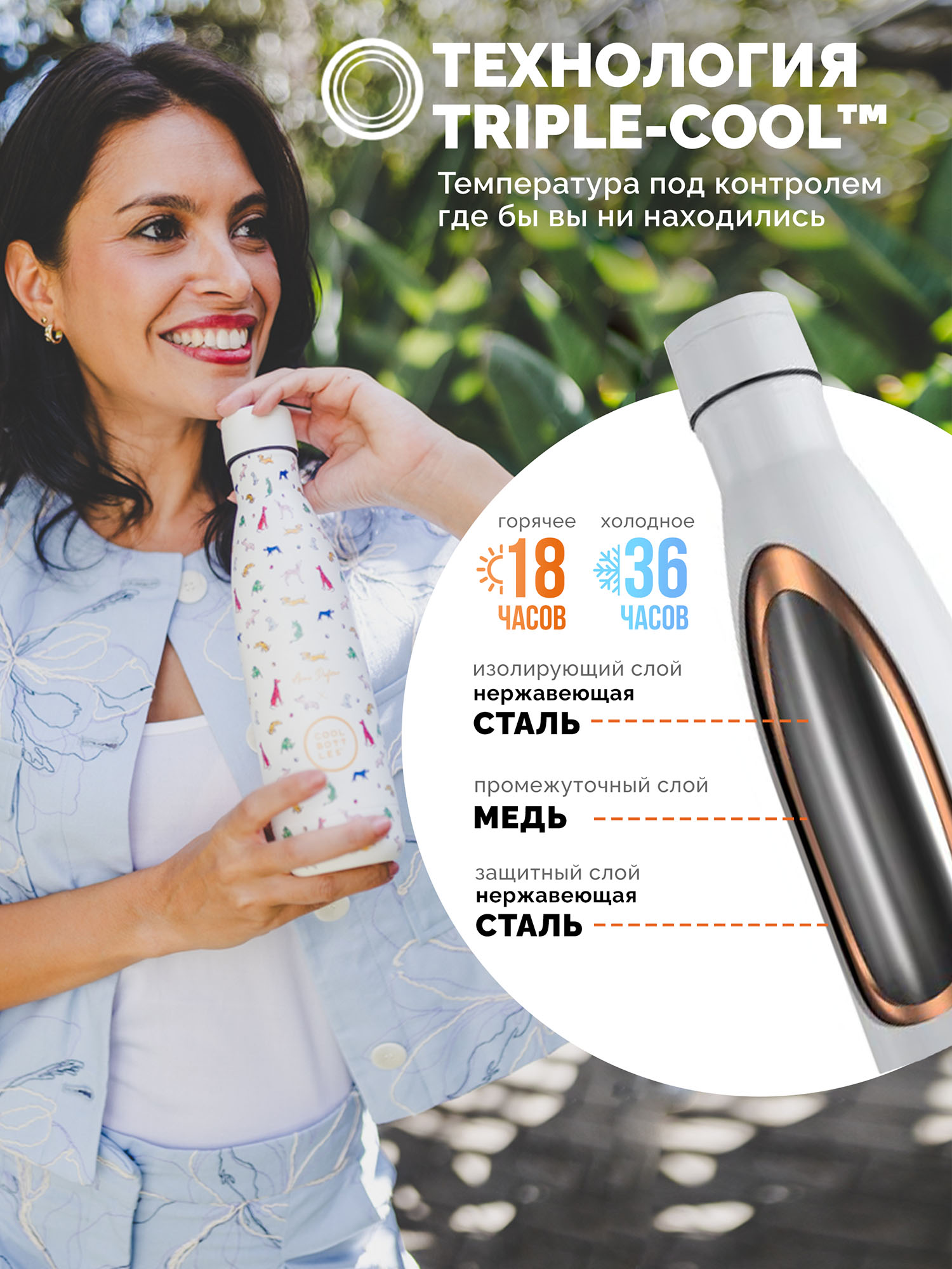 Термос–термобутылка Cool Bottles 500мл