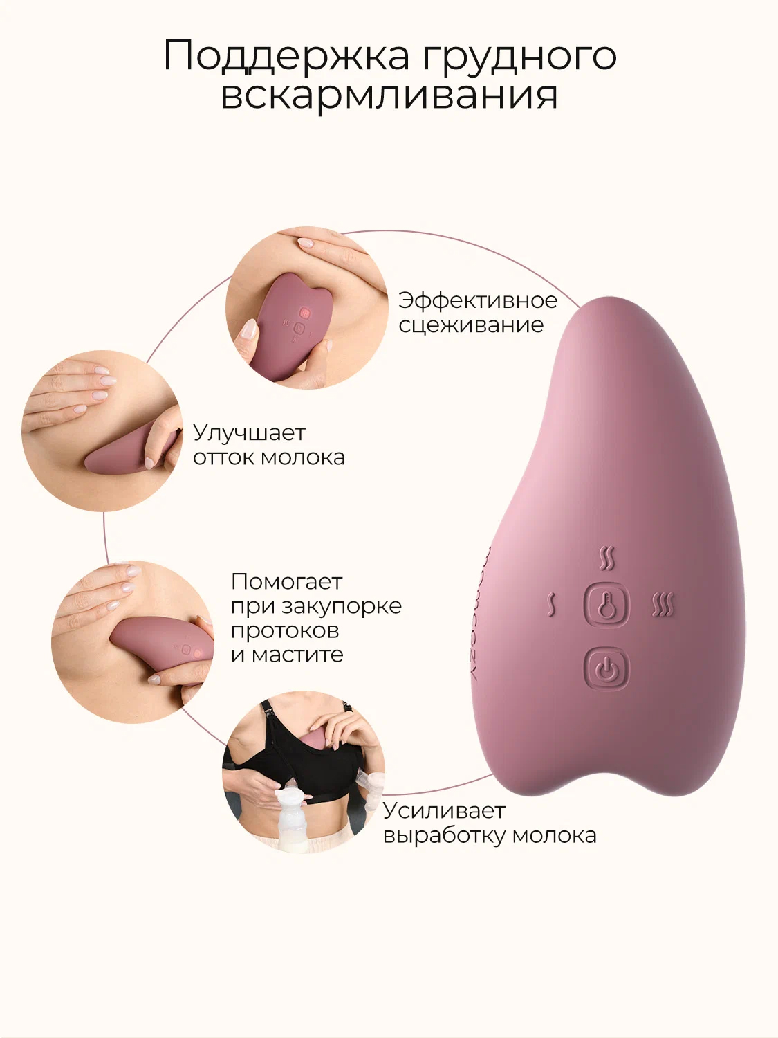 Лактомассажер Momcozy с подогревом и вибрацией A1