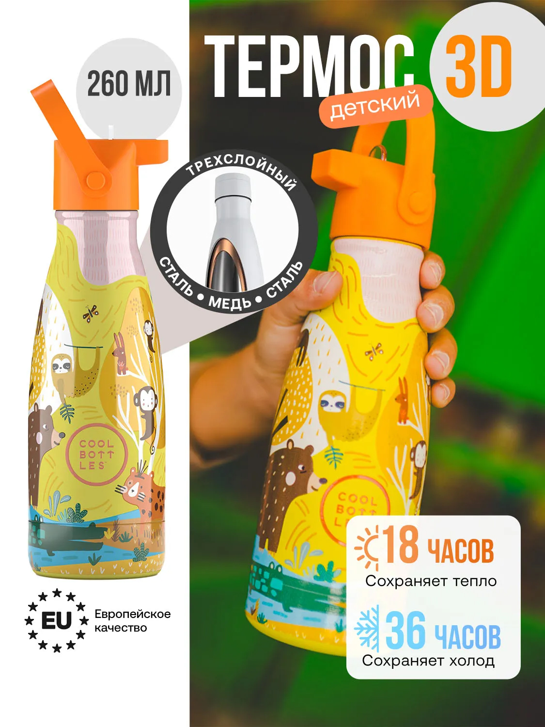 Термос–термобутылка Cool Bottles Kids 260мл