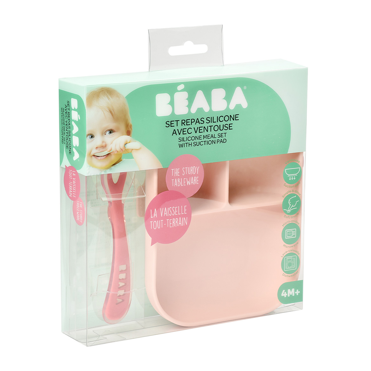 Набор посуды Beaba тарелка, ложка Silicone Set