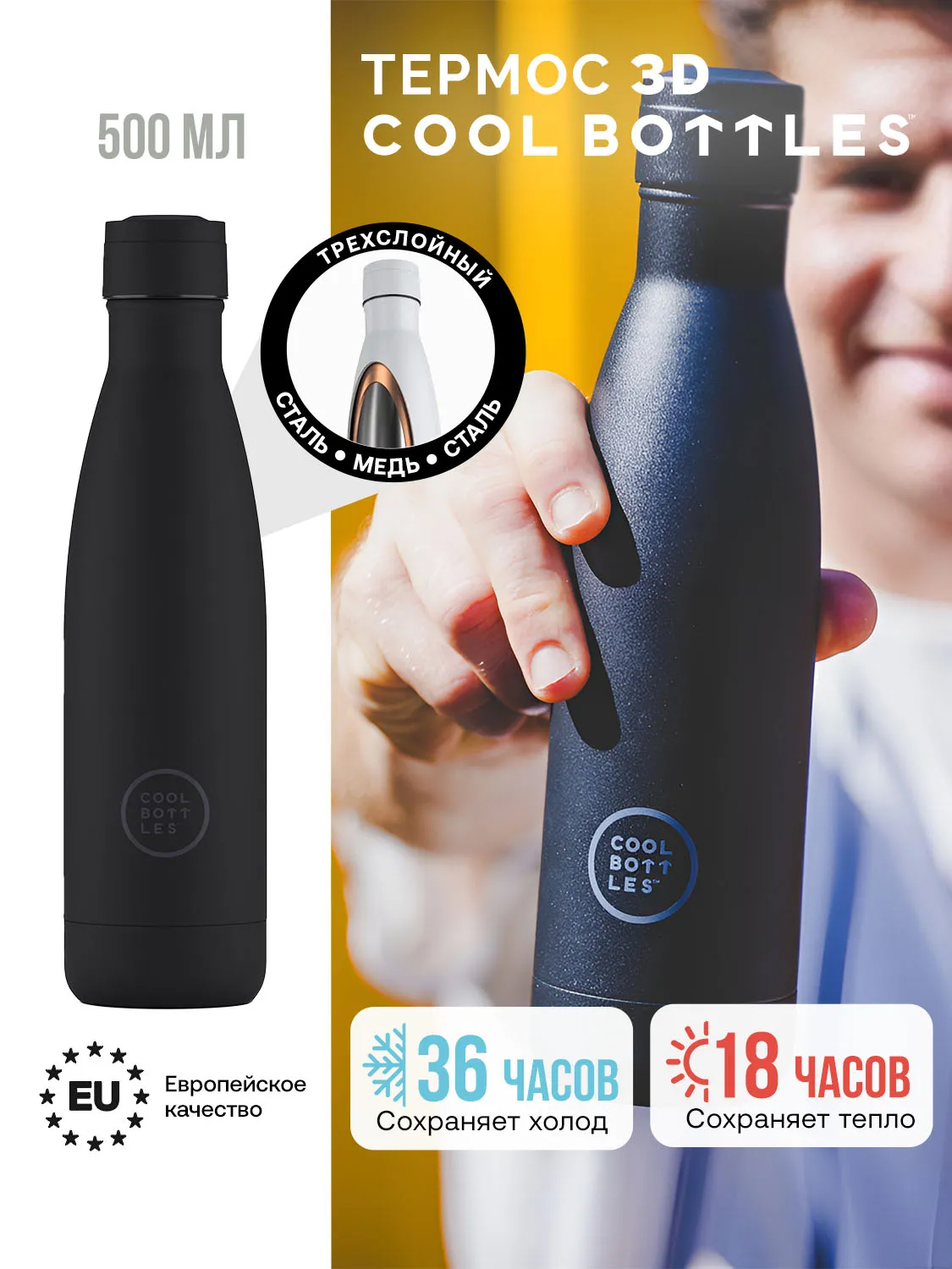 Термос–термобутылка Cool Bottles 500мл