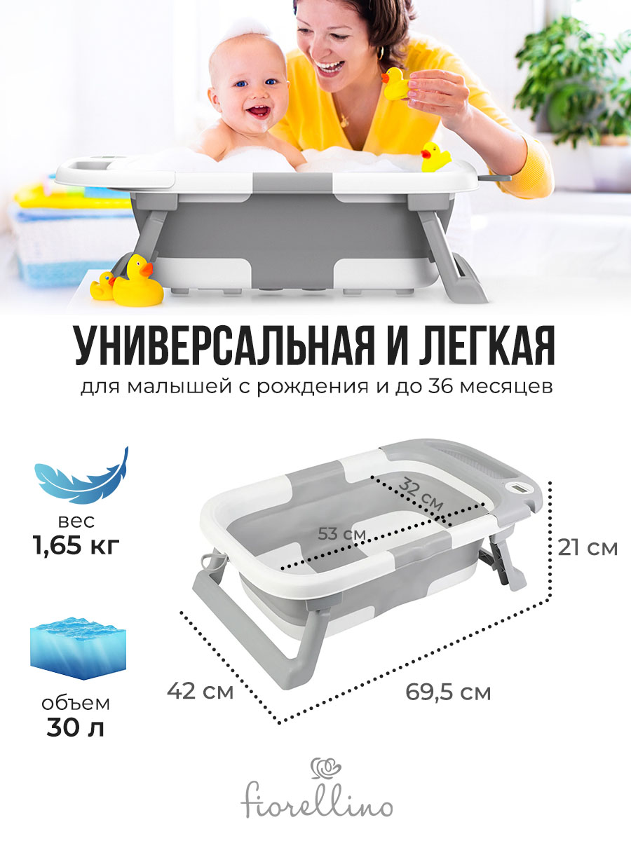 Ванночка Fiorellino складная с термометром